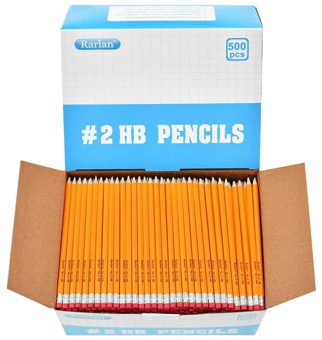 Main image of Wood-Cased #2 HB Pencils, Pre-sharpened, 500 Count Bulk Pack Classroom Pencils with Erasers for School and Teacher Supplies, Writing, Drawing and Sketching, Back to School