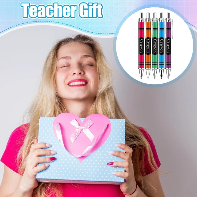 Alt view image 6 of 6 - 50 Pcs Teacher Pens Back to School Gifts Bulk Crayon Party Favors First Day of School Gift for Teacher Student Welcome Back to Classroom Preschool Kindergarten Staff Must Have Stationery