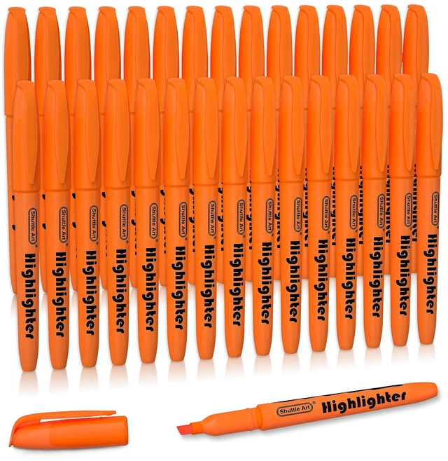 Main image of Orange Highlighters, 30 Pack Highlighters Bright Colors, Chisel Tip Dry-Quickly Non-Toxic Highlighter markers for Adults Teachers Students Highlighting in the Home School Office