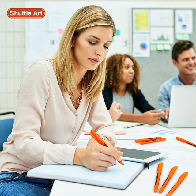 Alt view image 6 of 7 - Orange Highlighters, 30 Pack Highlighters Bright Colors, Chisel Tip Dry-Quickly Non-Toxic Highlighter markers for Adults Teachers Students Highlighting in the Home School Office