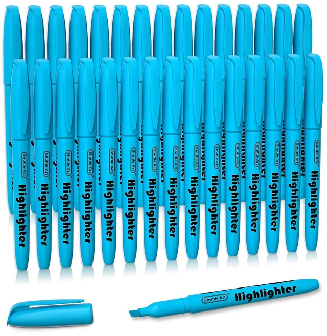 Main image of Highlighters, 30 Pack Blue HighlighterPens Bright Colors, Chisel Tip Dry-Quickly Non-Toxic Highlighter Markers for Adults Teachers Students Highlighting in the Home School Office