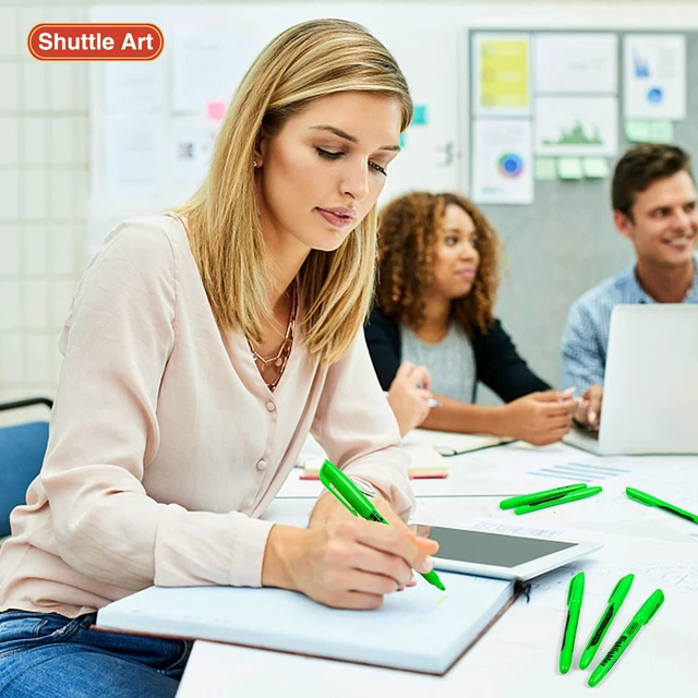 Alt view image 6 of 7 - Highlighters, 30 Pack Green Highlighter Pens Bright Colors, Chisel Tip Dry-Quickly Non-Toxic Highlighter Markers for Adults Teachers Students Highlighting in Home School Office