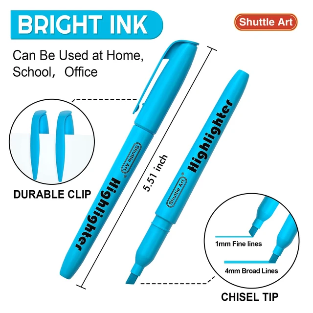 Alt view image 3 of 7 - Highlighters, 30 Pack Blue HighlighterPens Bright Colors, Chisel Tip Dry-Quickly Non-Toxic Highlighter Markers for Adults Teachers Students Highlighting in the Home School Office