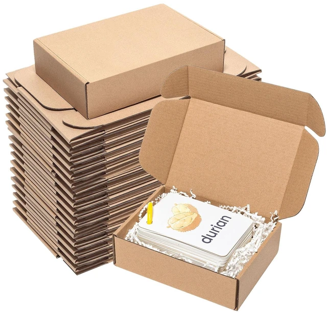 Main image of Shipping Boxes 7x5x2" 60 Pack Brown Corrugated Cardboard Box Mailer Kraft Small Literature Mailer Packaging Supplies, Mailing Boxes for Small Business