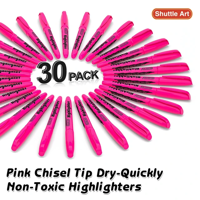 Alt view image 2 of 7 - Highlighters, 30 Pack Highlighters Bright Colors, Pink Colors Chisel Tip Dry-Quickly Non-Toxic Highlighter markers for Adults Students Teachers Highlighting in the Home School Office
