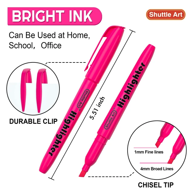 Alt view image 3 of 7 - Highlighters, 30 Pack Highlighters Bright Colors, Pink Colors Chisel Tip Dry-Quickly Non-Toxic Highlighter markers for Adults Students Teachers Highlighting in the Home School Office