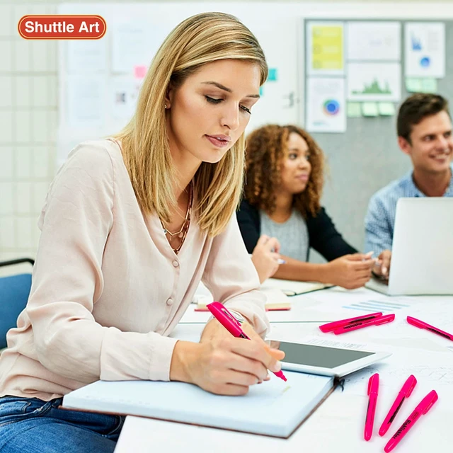 Alt view image 6 of 7 - Highlighters, 30 Pack Highlighters Bright Colors, Pink Colors Chisel Tip Dry-Quickly Non-Toxic Highlighter markers for Adults Students Teachers Highlighting in the Home School Office