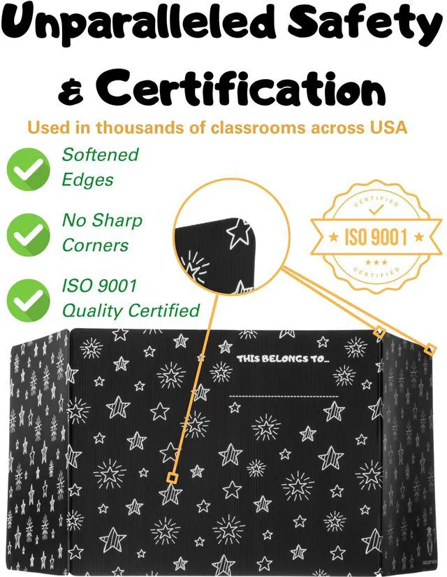 Alt view image 6 of 6 - Privacy Folders for Students, Desk Dividers, Testing Shields 25 Pack Corrugated plastic, erasable surface, reusable, independent work, study carrels, homeschool, focus barriers