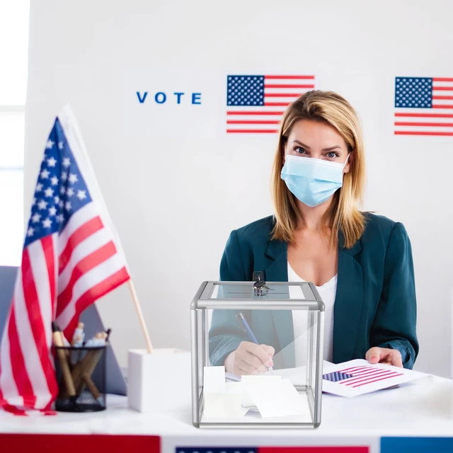 Alt view image 5 of 6 - 4 Pcs Acrylic Ballot Donation Box with Lock, 10x10x10 in Clear Raffle Container in Fundraising Events, Secure Slot with Key Lock, Suggestion Tip Jar, Transparent Acrylic Storage