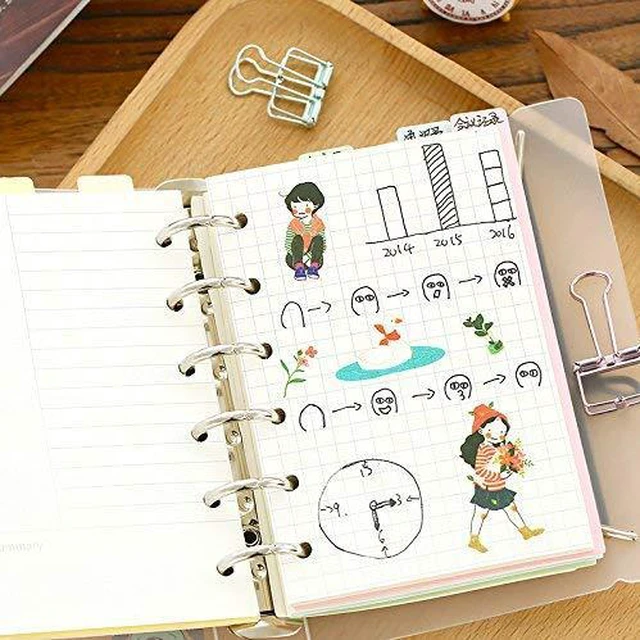 Alt view image 5 of 5 - A7 Planner Inserts for 11 Packs, A7 Agenda Refill, 100 gsm Thicker Paper/4.84 x 3.23'', 45 Sheets(90 Pages) per Pack, 11 Designs Included, for 6 Holes Pocket Binder