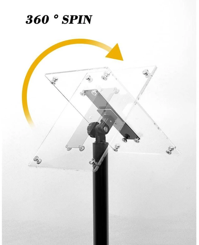 Alt view image 5 of 7 - Adjustable Heavy Duty Pedestal Acrylic Sign holder floor Stand,sign stand poster stand,Standing Floor for 11 x 17 inch,Silver (silver, acrylic frame 11-x-17-inch)