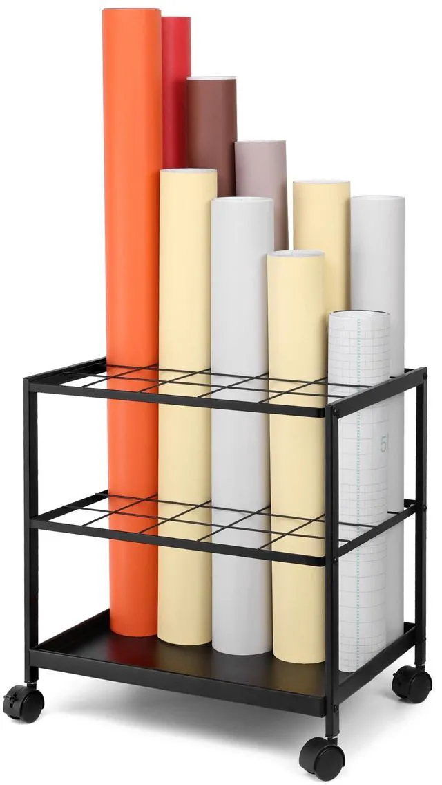 Main image of Blueprint Storage Rack Cart - 20 Slots Metal Blueprint Holder with Double-Layer Grids Ensures Secure, Non-Slip Storage, Organizing Posters, Architectural Plans, and Artwork Stably. (20 Slots)