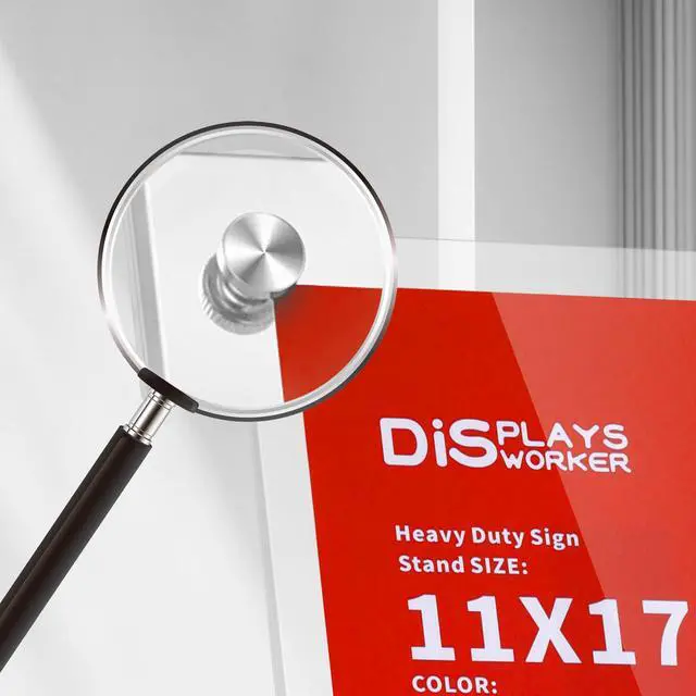 Alt view image 4 of 7 - Adjustable Heavy Duty Pedestal Acrylic Sign holder floor Stand,sign stand poster stand,Standing Floor for 11 x 17 inch,Silver (silver, acrylic frame 11-x-17-inch)