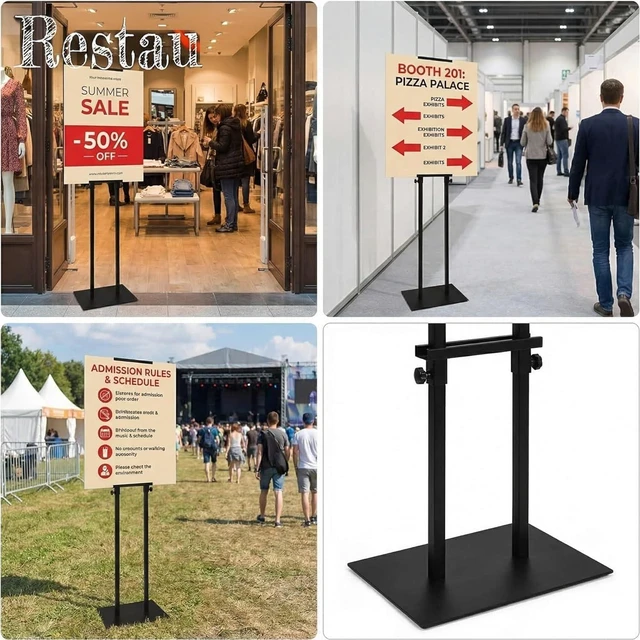 Alt view image 6 of 7 - 2 Pack Floor Poster Board Stand, Double-Sided for Board & Foam Sign Display Stand, Poster Holder