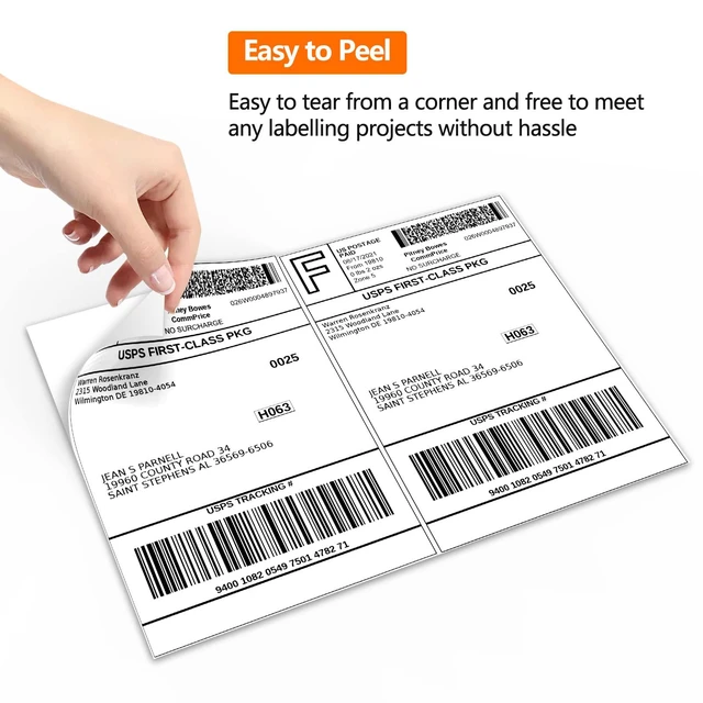 Alt view image 3 of 7 - 1000 Half Sheet Self Adhesive Shipping Labels, 8.5" x 5.5" Address Labels for Laser & Inkjet Printers(1000 labels-500 Sheet)