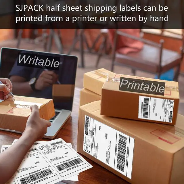 Alt view image 4 of 7 - 1000 Half Sheet Self Adhesive Shipping Labels, 8.5" x 5.5" Address Labels for Laser & Inkjet Printers(1000 labels-500 Sheet)