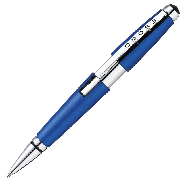 Alt view image 4 of 7 - Edge Nitro Blue Gel Rollerball Pen, Medium Point, Black Ink Elegant Accessory for Smooth Writing, Capless Slide-Open and Snap-Shut Design, Ergonomic Shape, Comfortable Grip, Gift-Ready