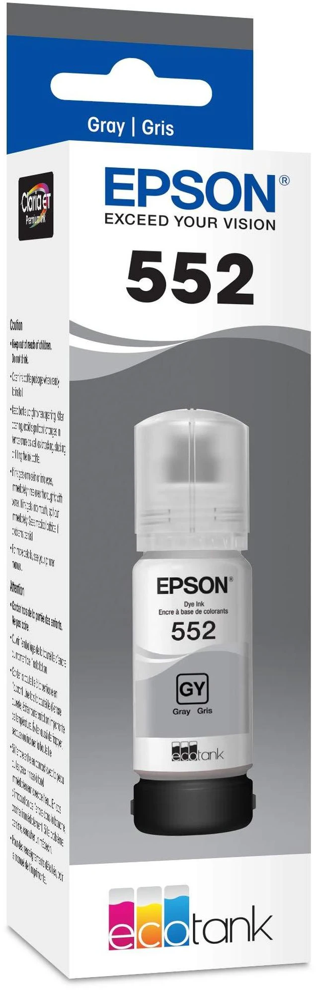 Alt view image 2 of 5 - Claria ET Premium T552520 High Capacity Bottle Ink - Gray (Pack of 2)