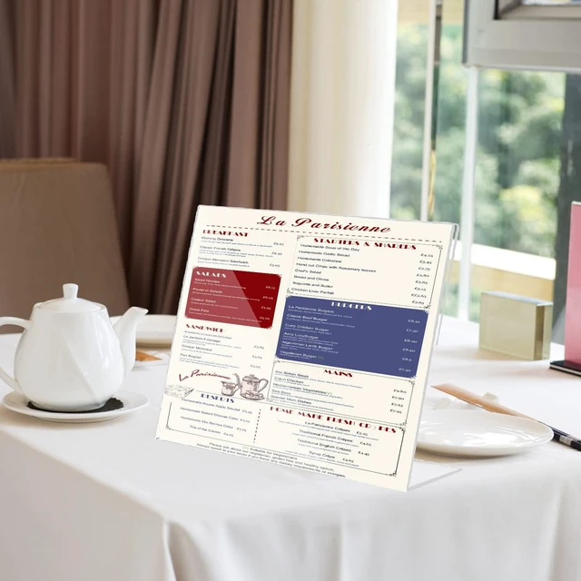 Alt view image 3 of 7 - Acrylic Sign Holder 8.5 x 11 Horizontal 6 Pack Slant Back Acrylic Stands for Display Plexiglass Clear Acrylic Display Stands for Ad Frame, Picture Photo Frames, Promotions, Restaurants, Office