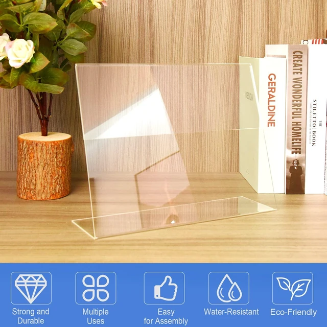 Alt view image 5 of 7 - Acrylic Sign Holder 8.5 x 11 Horizontal 6 Pack Slant Back Acrylic Stands for Display Plexiglass Clear Acrylic Display Stands for Ad Frame, Picture Photo Frames, Promotions, Restaurants, Office