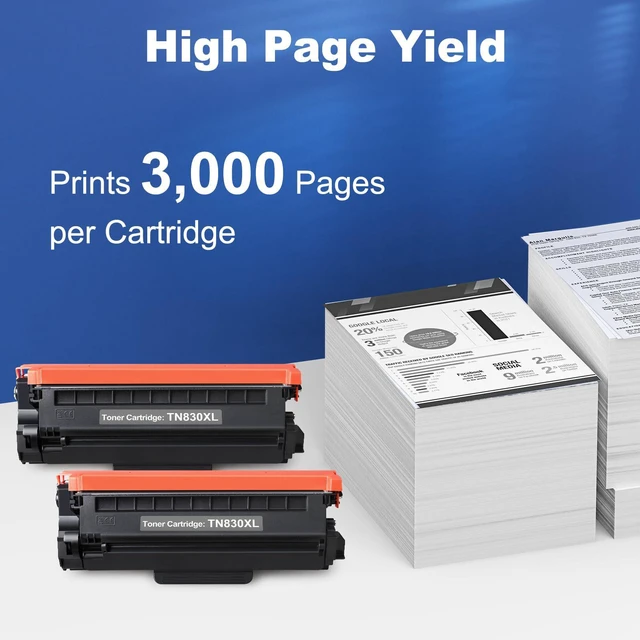 Alt view image 4 of 7 - TN830XL Toner Cartridge Compatible for Brother Printer HL-L2460DW 2PK Black Replacement for Brother TN830 TN830XL TN-830XL DCP-L2640DW HL-L2405W MFC-L2820DW MFC-L2900DW Printer With Chip | 6000 Pages