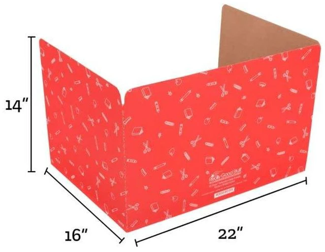 Alt view image 4 of 7 - Large Privacy Shields Set of 12, Red, Matte Finish Distraction-Free Learning, Desk Divider Boards for Students, Testing Folders, Cardboard Panels, Classroom Essentials
