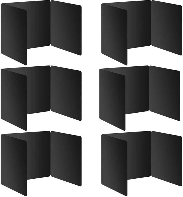 Main image of 6 Pack Black Desk Dividers for Students, Privacy Shields Folder for Students, Durable & Waterproof Plastic Study Board, Classroom Teacher Supplies Test Divider, Includes Extra Labels