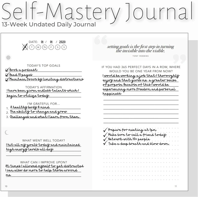 Alt view image 5 of 7 - Self-Mastery Journal for Men - Gratitude Journal 5 Minute Journals - Reflection Manifestation Journal for Mindfulness Goal/Guided Gratitude Journel for Women & Men (Khaki)