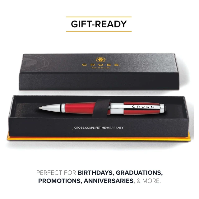 Alt view image 5 of 7 - Edge Formula Red Selectip Rollerball Pen, Medium Point, Black Ink Elegant Accessory for Smooth Writing, Capless Slide-Open and Snap-Shut Design, Ergonomic Shape, Comfortable Grip, Gift-Ready