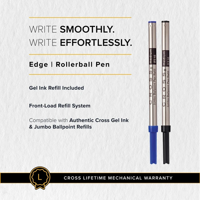 Alt view image 6 of 7 - Edge Formula Red Selectip Rollerball Pen, Medium Point, Black Ink Elegant Accessory for Smooth Writing, Capless Slide-Open and Snap-Shut Design, Ergonomic Shape, Comfortable Grip, Gift-Ready