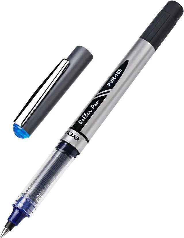 Alt view image 4 of 7 - Blue Rollerball Pens 0.7mm, 25 Pack Liquid Ink Roller Ball Pen Medium Point Quick Dry, Blue Ink Pens Fine Point Smooth Writing Pen for Journaling, Note Taking, Office, School Supplies