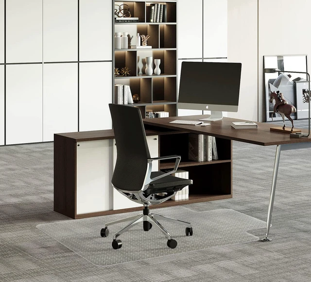 Alt view image 2 of 7 - Office Chair Mat for Carpet - 30" x 48" Computer Desk Chair Mats for Carpeted Floors, Easy Glide Rolling Plastic Floor Mat, ChairMats (with Lip)