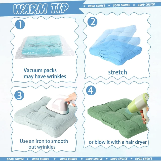 Alt view image 2 of 7 - 8 Pcs Floor Cushions for Classroom, Blue and Green Series, Square 15x15x2.4 Inch, Cotton Linen, Flexible Seating Pillows Bulk, Multiple Colors, for Kids Home School Kindergarten Nursery