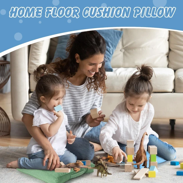 Alt view image 5 of 7 - 8 Pcs Floor Cushions for Classroom, Blue and Green Series, Square 15x15x2.4 Inch, Cotton Linen, Flexible Seating Pillows Bulk, Multiple Colors, for Kids Home School Kindergarten Nursery