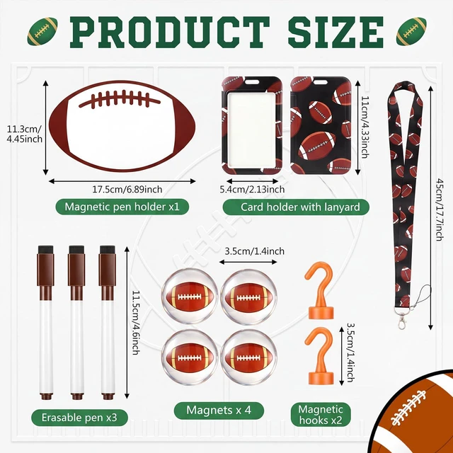 Alt view image 3 of 7 - 19 Pcs Locker Accessories, Football Locker Organizer Decoration with Shelf, Wallpaper, Mirror, Whiteboard, Pen Holder, Dry Erase Markers, Magnets, String Light, Hook, Lanyard Card Holder
