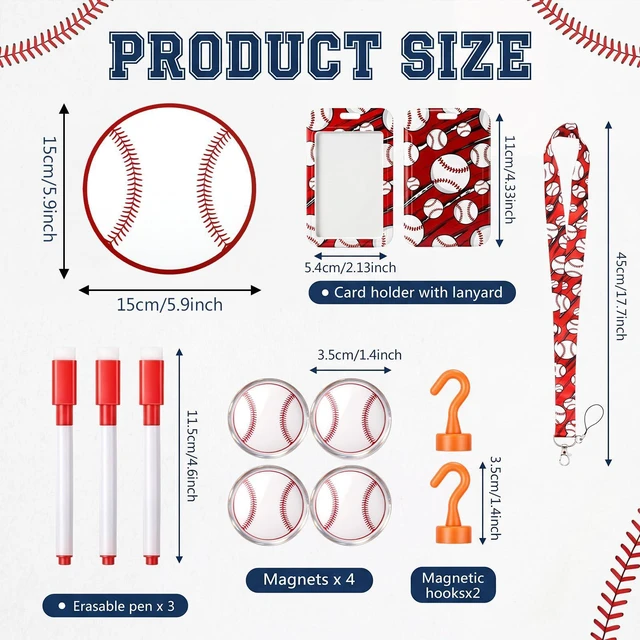 Alt view image 3 of 7 - 19 Pcs Locker Accessories, Baseball Locker Organizer Decoration with Shelf, Wallpaper, Mirror, Whiteboard, Pen Holder, Dry Erase Markers, Magnets, String Light, Hook, Lanyard Card Holder