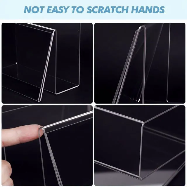 Alt view image 3 of 7 - 30 Pcs Clear Acrylic Postcard Holder Stand, Office Home School Slanted Postcard Greeting Business Card Display Organizer, Desktop Stand for Countertop Office, 6 X 4.25 X 4.5 in