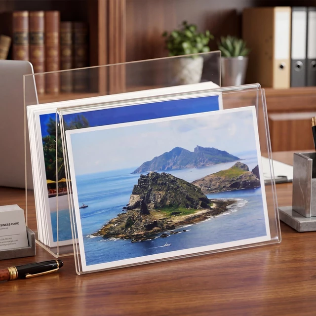 Alt view image 7 of 7 - 30 Pcs Clear Acrylic Postcard Holder Stand, Office Home School Slanted Postcard Greeting Business Card Display Organizer, Desktop Stand for Countertop Office, 6 X 4.25 X 4.5 in