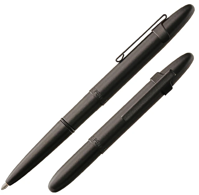 Main image of Space Pen Matte Black Pressurized Ballpoint Bullet Pen Compact Size, Writes Upside Down and in Extreme Temperatures, Black Ink, Medium Point, Pocket Clip, Made in the USA