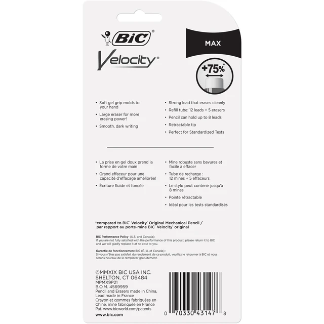 Alt view image 2 of 7 - Velocity Max Mechanical Pencil, Thick Point (0.9mm), 2-Count (Pack of 2)