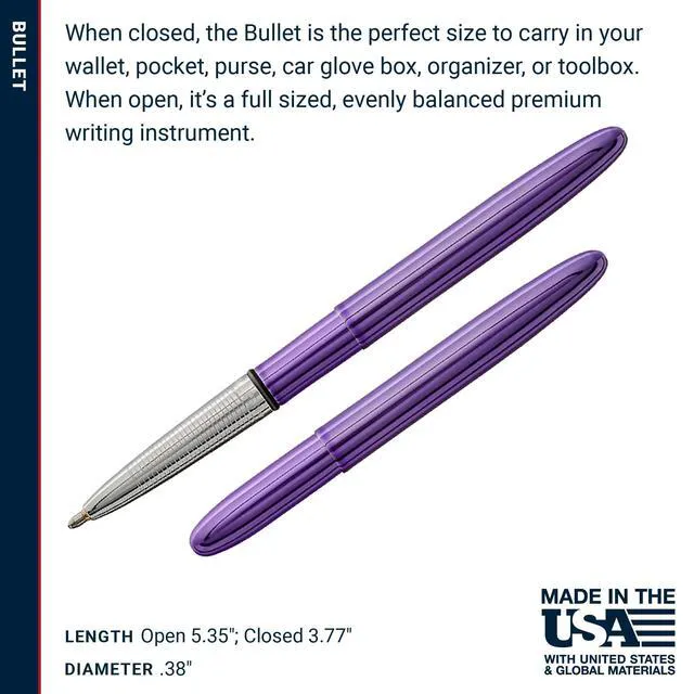 Alt view image 6 of 7 - Space Pen Purple Haze Pressurized Ballpoint Bullet Pen, Gift Box Compact Size, Writes Upside Down and in Extreme Temperatures, Smooth Black Ink, Medium Point, Made in the USA