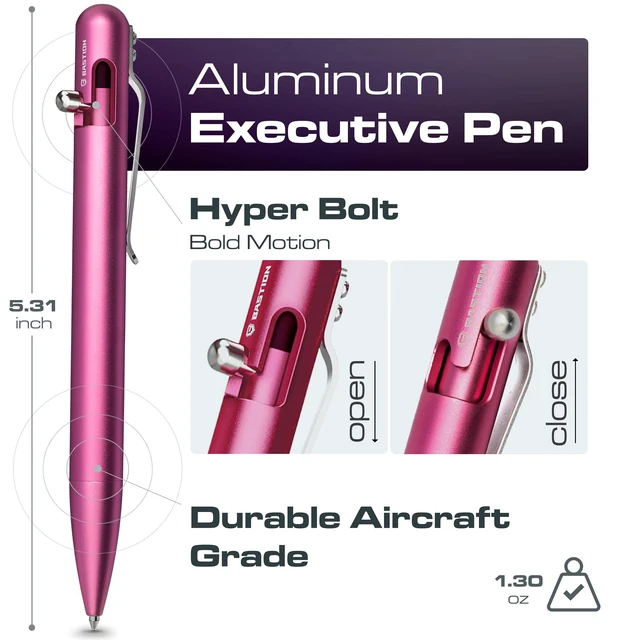 Alt view image 2 of 6 - ® Luxury Bolt Action Pen, Durable Professional Ballpoint Pen with Fine Tip, EDC Pen, Ink Refillable Pen for Birthday Gift, Travel Pen for School and Work