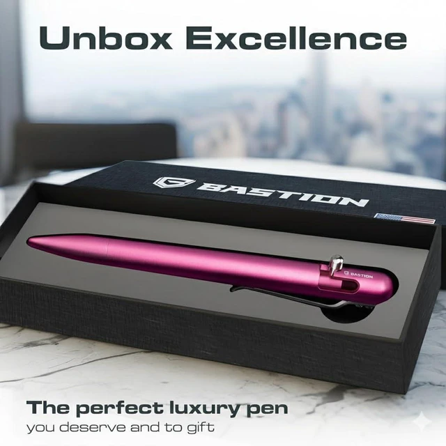 Alt view image 5 of 6 - ® Luxury Bolt Action Pen, Durable Professional Ballpoint Pen with Fine Tip, EDC Pen, Ink Refillable Pen for Birthday Gift, Travel Pen for School and Work