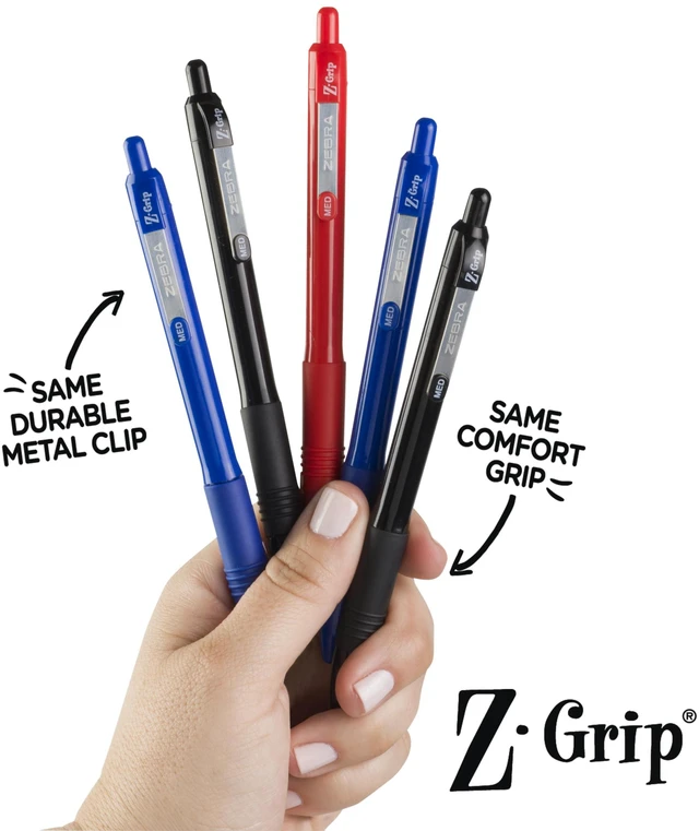 Alt view image 3 of 6 - Z-Grip Recycled Ballpoint Pen, Black Ink, 1.0mm, 48 Bulk-Pack Retractable, Smooth Writing, Medium Point, 68% Recycled (GRS Certified; Global Recycled Standards) School & Office (20418)