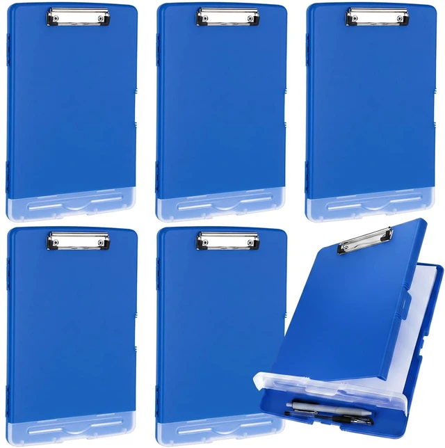 Main image of 6 Pcs Clipboard with Storage Heavy Duty 8.5 X 11,Dark Blue Storage Clip board Bulk, Plastic Nursing Folder with Pen Holder, A14 Medical Organizer,for Teacher Office, Organization