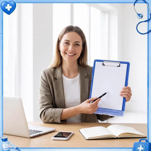 Alt view image 4 of 7 - 6 Pcs Clipboard with Storage Heavy Duty 8.5 X 11,Dark Blue Storage Clip board Bulk, Plastic Nursing Folder with Pen Holder, A14 Medical Organizer,for Teacher Office, Organization