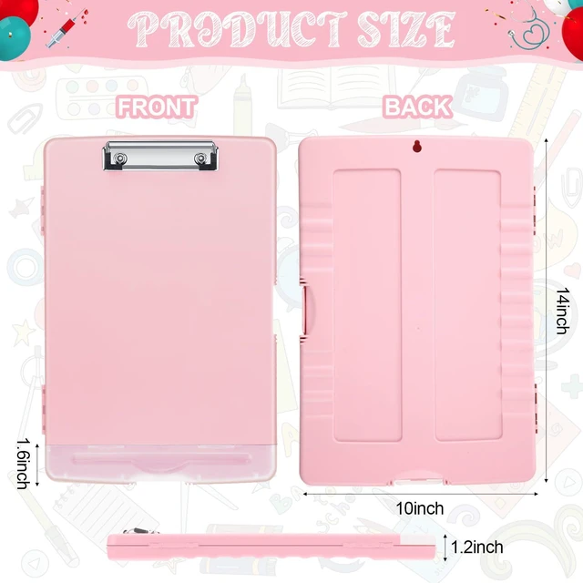 Alt view image 2 of 7 - 6 Pcs Clipboard with Storage Heavy Duty 8.5 X 11,Simple Color Storage Clip board Bulk, Plastic Nursing Folder with Pen Holder, A6 Medical Organizer,for Teacher Office, Organization