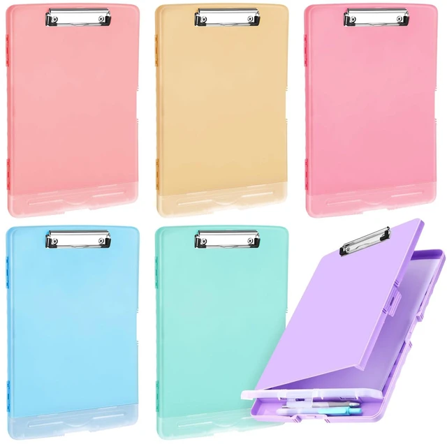 Main image of 6 Pcs Clipboard with Storage Heavy Duty 8.5 X 11,Fresh Color Storage Clip board Bulk, Plastic Nursing Folder with Pen Holder, A7 Medical Organizer,for Teacher Office, Organization