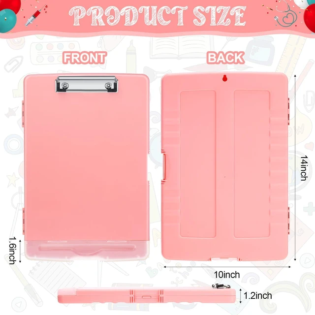 Alt view image 2 of 7 - 6 Pcs Clipboard with Storage Heavy Duty 8.5 X 11,Fresh Color Storage Clip board Bulk, Plastic Nursing Folder with Pen Holder, A7 Medical Organizer,for Teacher Office, Organization