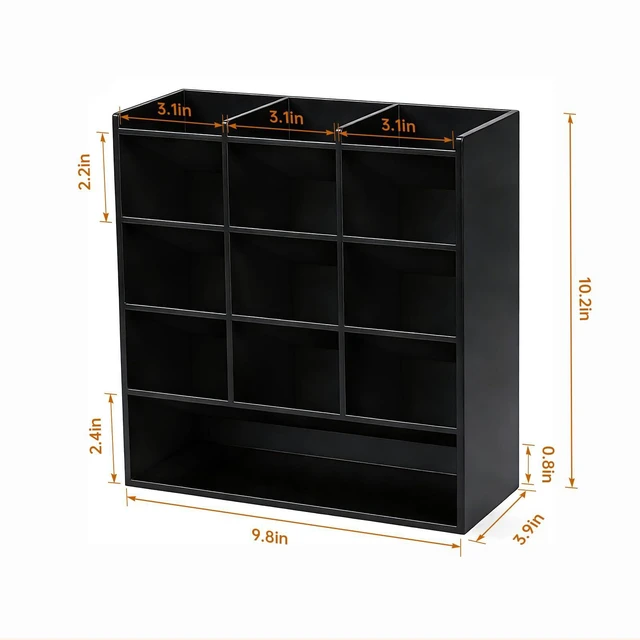 Alt view image 7 of 7 - Acrylic Vertical Marker Organizer for 150 Markers, Desk Orgaizer 13 Compartments Clear Angled Pen & Pencil Holder, Large Stationery & Art Supply Storage for School (10.2 x 9.8 x 4 Inch)